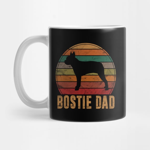 Retro Boston Terrier Dad Gift Dog Owner Pet Bostie Father by rhondamoller87